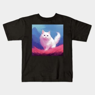 A Bundle of Fluff: The Cutest White Cat Moments Kids T-Shirt